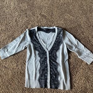 Gray and black cardigan